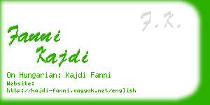 fanni kajdi business card